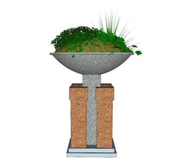 现代花钵设计SU模型下载_sketchup草图大师SKP模型