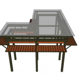 现代景观长廊SU模型下载_sketchup草图大师SKP模型
