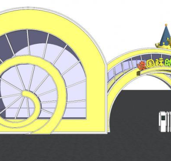 幼儿园大门组件su模型下载_sketchup草图大师SKP模型
