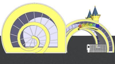 幼儿园大门组件su模型下载_sketchup草图大师SKP模型