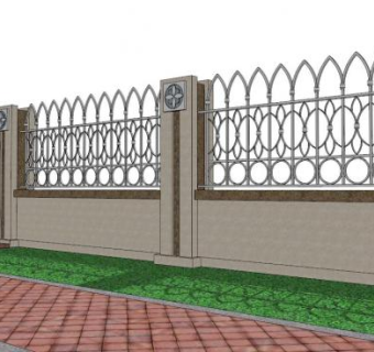 公园围栏su模型下载_sketchup草图大师SKP模型