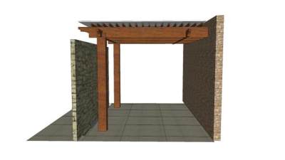 现代房屋廊架SU模型下载_sketchup草图大师SKP模型