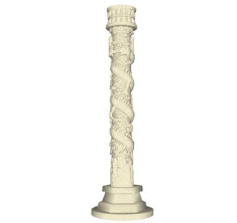 中式装饰柱su模型下载_sketchup草图大师SKP模型