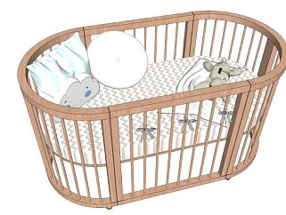 医用婴儿床su模型下载_sketchup草图大师SKP模型