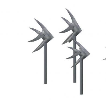 鱼群雕塑su模型下载_sketchup草图大师SKP模型