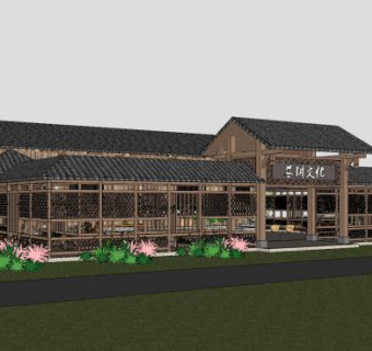 农耕文化民宿SU模型下载_sketchup草图大师SKP模型