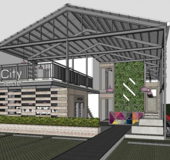 现代民宿建筑SU模型下载_sketchup草图大师SKP模型