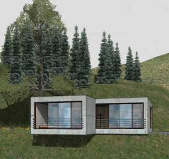 山地美丽乡村别墅SU模型下载_sketchup草图大师SKP模型