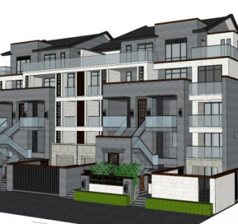 国内优秀地产别墅su模型下载_sketchup草图大师SKP模型