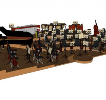 音乐展厅su模型下载_sketchup草图大师SKP模型