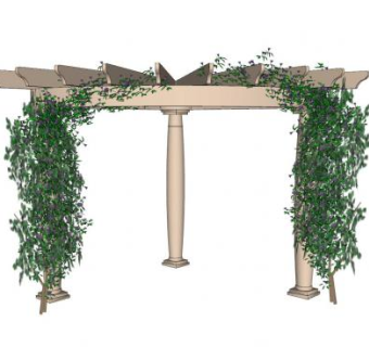 现代藤蔓廊架SU模型下载_sketchup草图大师SKP模型