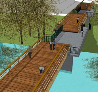 现代栈桥SU模型下载_sketchup草图大师SKP模型