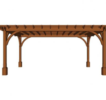 现代方形廊架SU模型下载_sketchup草图大师SKP模型