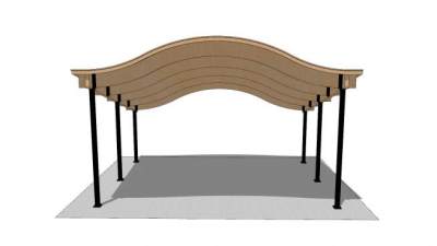 现代长廊设计SU模型下载_sketchup草图大师SKP模型