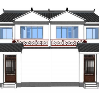 农村自建别墅su模型下载_sketchup草图大师SKP模型