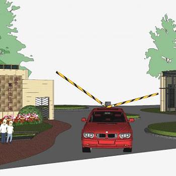 新古典广场大门SU模型下载_sketchup草图大师SKP模型