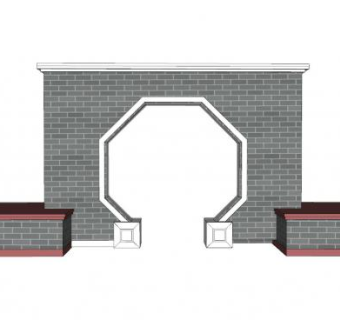 中式八角门SU模型下载_sketchup草图大师SKP模型