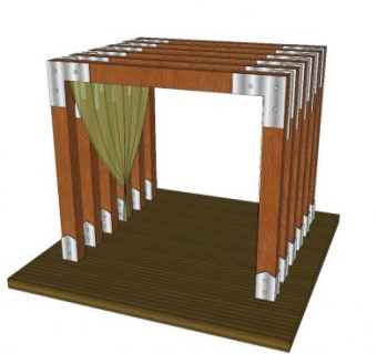 现代廊架设计SU模型下载_sketchup草图大师SKP模型