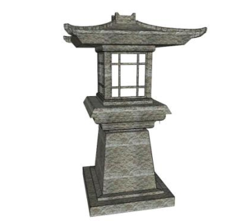 禅意草坪灯su模型下载_sketchup草图大师SKP模型