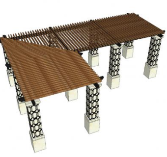 现代景观廊道SU模型下载_sketchup草图大师SKP模型