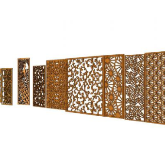 缕空雕花隔断su模型下载_sketchup草图大师SKP模型