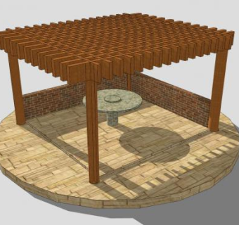 现代藤架廊架SU模型下载_sketchup草图大师SKP模型
