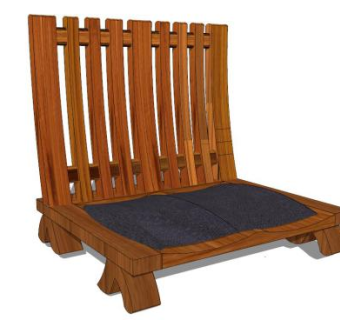 日式椅子su模型下载_sketchup草图大师SKP模型