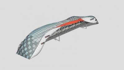 现代过街天桥SU模型下载_sketchup草图大师SKP模型