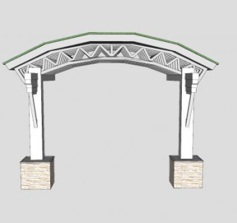 简欧牌坊SU模型下载_sketchup草图大师SKP模型