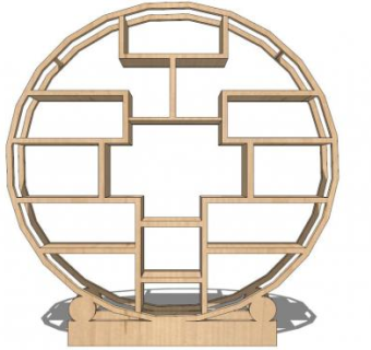 中式展示柜su模型下载_sketchup草图大师SKP模型