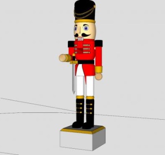胡桃夹子卫兵卡通人物SU模型下载_sketchup草图大师SKP模型
