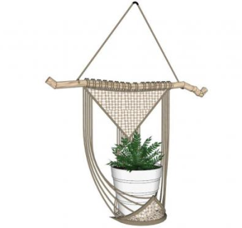 吊篮花盆su模型下载_sketchup草图大师SKP模型