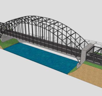 现代公路大桥SU模型下载_sketchup草图大师SKP模型