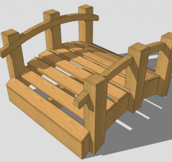 自然风小木桥SU模型下载_sketchup草图大师SKP模型