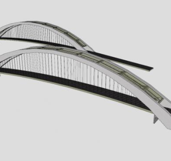 现代公路桥梁建筑SU模型下载_sketchup草图大师SKP模型