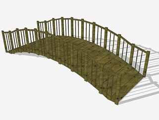 自然风原木拱桥SU模型下载_sketchup草图大师SKP模型