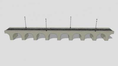 现代高架大桥SU模型下载_sketchup草图大师SKP模型