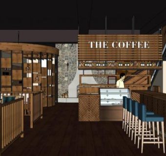 咖啡厅设计su模型下载_sketchup草图大师SKP模型