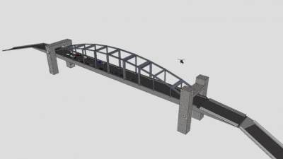 现代公路桁架桥SU模型下载_sketchup草图大师SKP模型