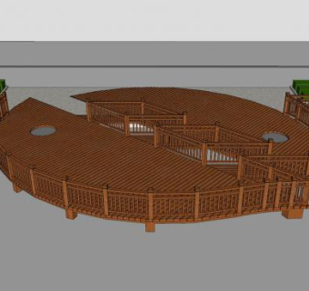 中式观景台SU模型下载_sketchup草图大师SKP模型