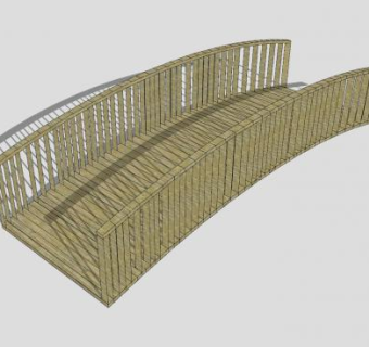 原木桥梁SU模型下载_sketchup草图大师SKP模型