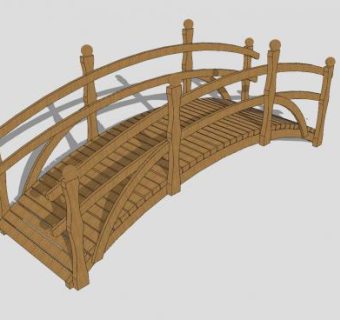 木制拱桥SU模型下载_sketchup草图大师SKP模型