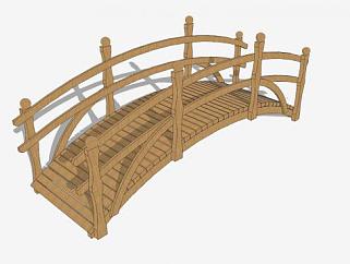 木制拱桥SU模型下载_sketchup草图大师SKP模型