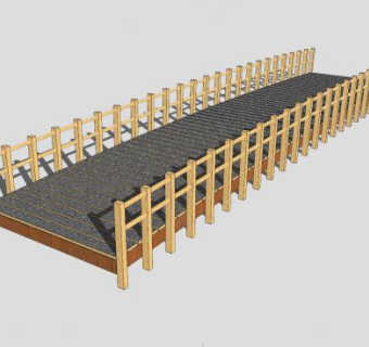 自然风木栈桥SU模型下载_sketchup草图大师SKP模型