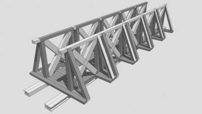 现代简易桥梁SU模型下载_sketchup草图大师SKP模型