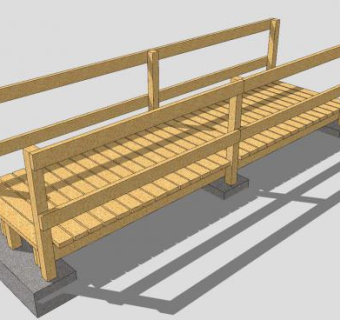 自然风木桥道SU模型下载_sketchup草图大师SKP模型