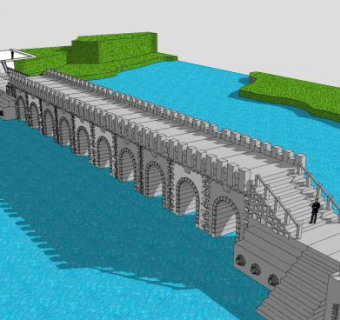 中式景观桥sketchup模型下载_sketchup草图大师SKP模型