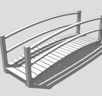 自然风护栏木桥SU模型下载_sketchup草图大师SKP模型