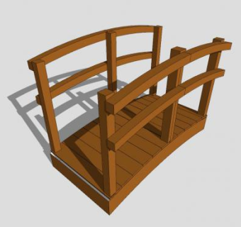 公园观赏木桥SU模型下载_sketchup草图大师SKP模型