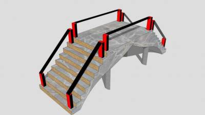 现代石桥SU模型下载_sketchup草图大师SKP模型